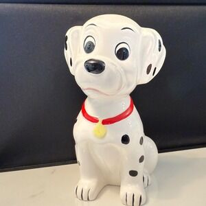 Disney 101 Dalmatians Ceramic Piggy Bank Vintage Puppy Dog Coin Bank 8" Kids 90s